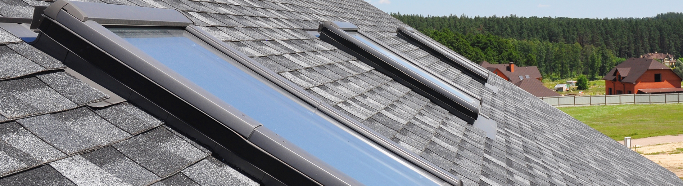 Skylights on a residential roof